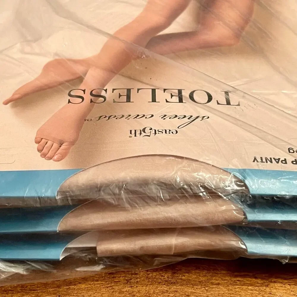 J.C. Penney East 5th Panty Hose Sheer‎ Caress Toeless Silky Sheer 3-Piece Set